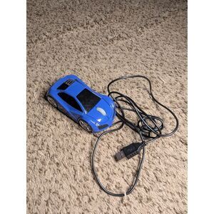 Blue Sports Car Wired USB Computer Mouse Novelty Desktop